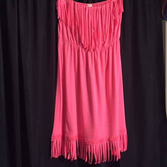 Strapless fringe dress