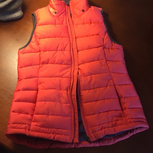 Tangerine puff vest