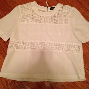 Topshop white sheer cut out blouse!