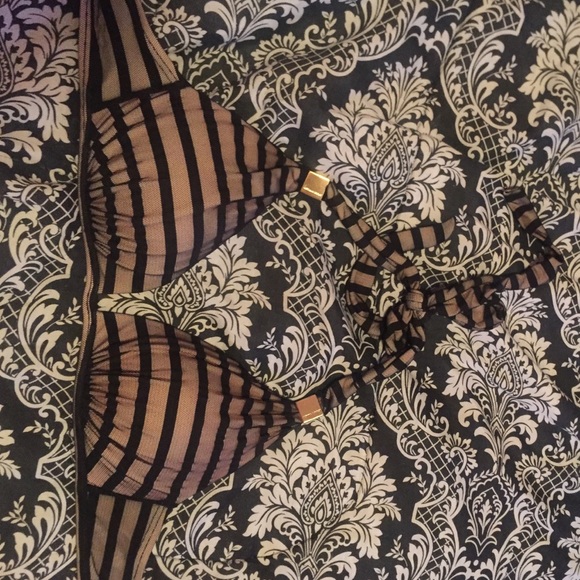 Nude and black vs swim top
