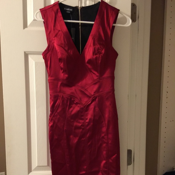 Bebe never worn Red satin dress