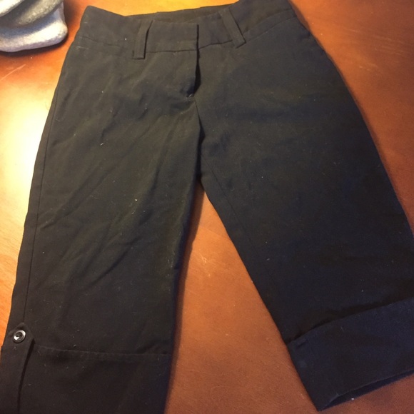Black Knee length dress pants
