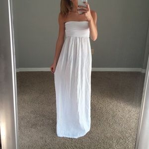 White Tube Top Maxi Dress