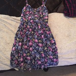 Purple/blue floral dress w bustier top