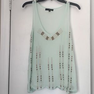 Sanctuary Sangria Beaded Chiffon Tank Top