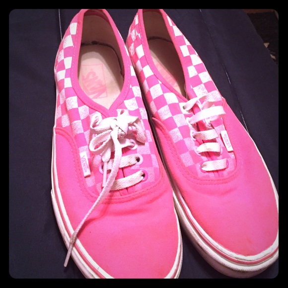 Pink checkered vans