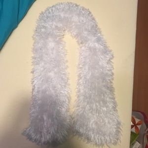 White sparkle hand knitted scarf