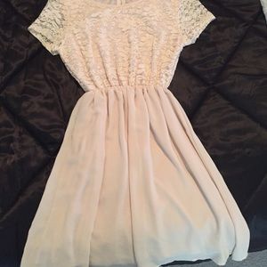 Cream/baby pink dress