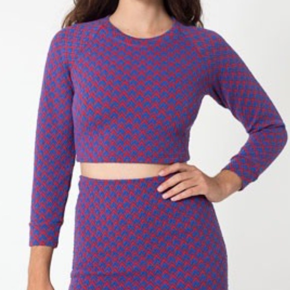 American apparel cropped jacquard top
