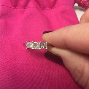 3 stone princess cut diamond ring in white gold!