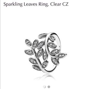 Pandora Sparkling Leaves Ring Clear CZ