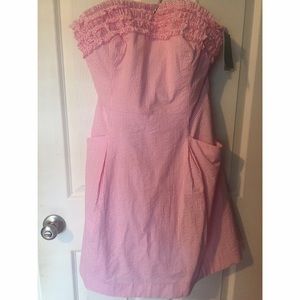 Lilly Pulitzer NWT Ferra Dress Pink Seersucker