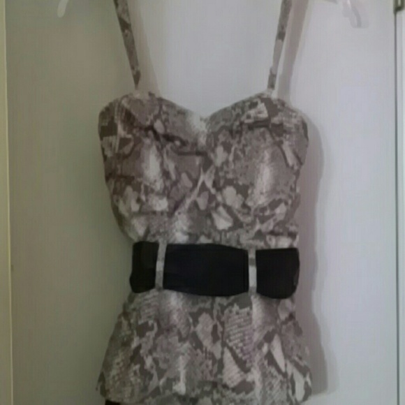Arden B. Snake Skin Fitted Tube Top - Picture 1 of 2