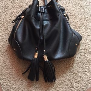 Black Bucket Crossbody Bag