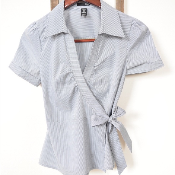 H&M Striped Collar Blouse