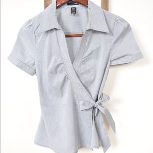 H&M Striped Collar Blouse