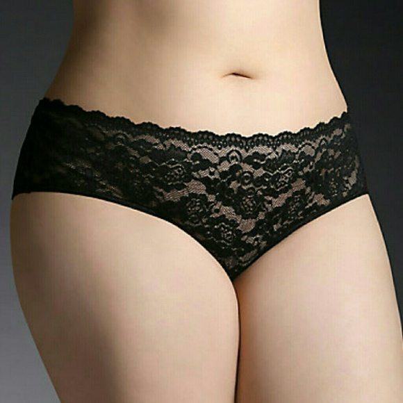 Black Lace Caged Hipster Panty