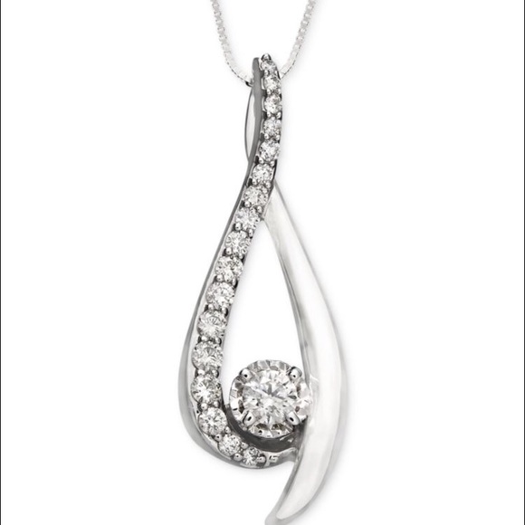 Diamond pendant necklace 14k whitegold orig$1500!