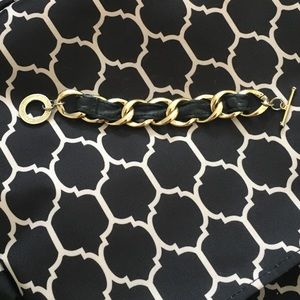 CC Skye Genuine Leather Chain Toggle Bracelet