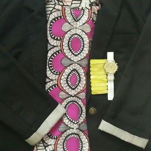 Print Blouse in Salmon/Magenta