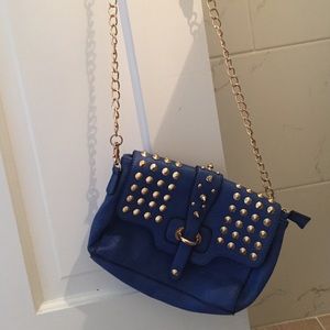 Blue Studded Crossbody