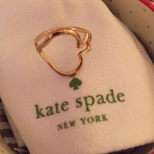 Kate Spade Cutout Gold Spade Ring size 6