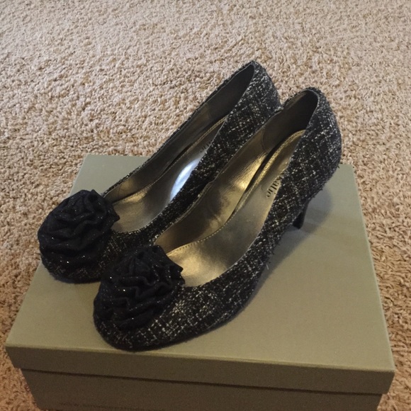 Black/White Tweed Heels