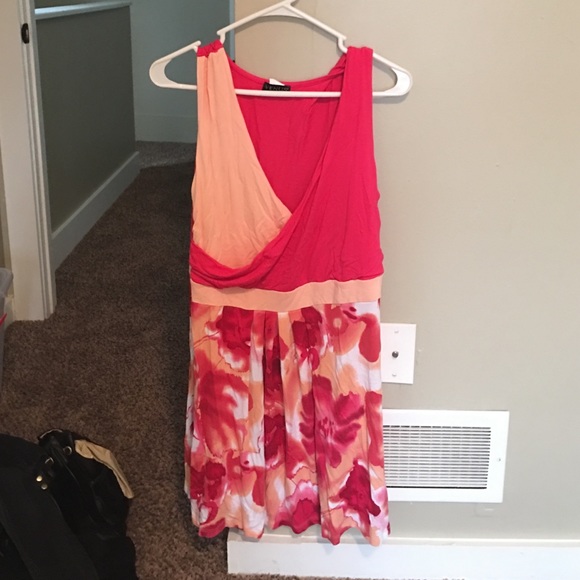Pink coral collared dress