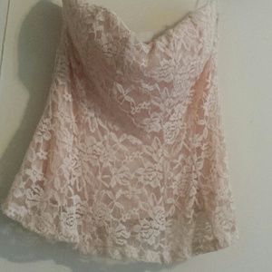 Pink strapless shirt