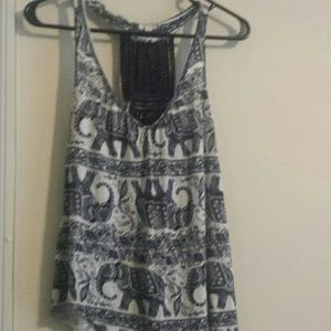 Blue and white elephant shirt