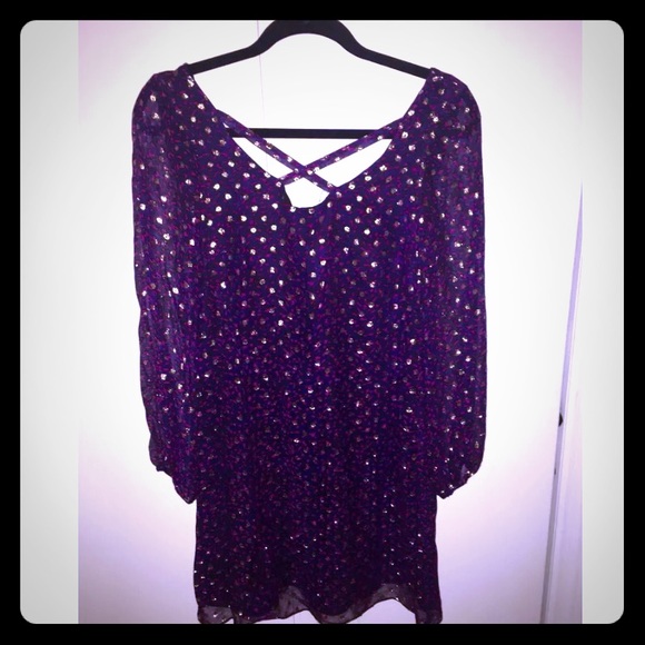 Alice & Trixie l/s printed chiffon dress sz XS