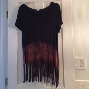 Gimmicks Tie Dye Fringe Top
