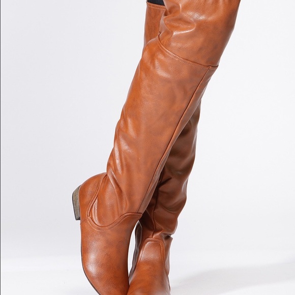 Bamboo Shoes - Bamboo OTK Boots in Chestnut