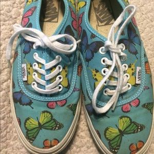 Vans blue butterfly shoes