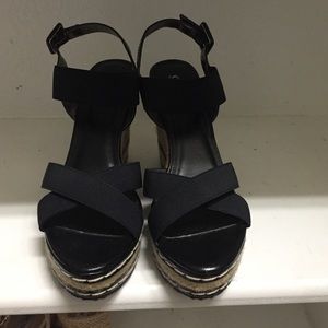 Black wedges size 7