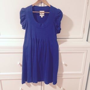 Cobalt blue baby doll sweater dress