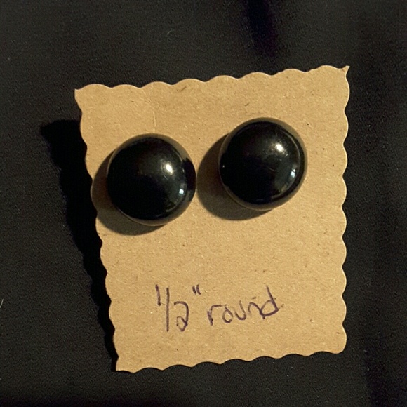 Black Round Earrings