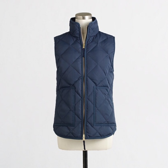 J. Crew Factory Quilted Puffer Vest - Navy