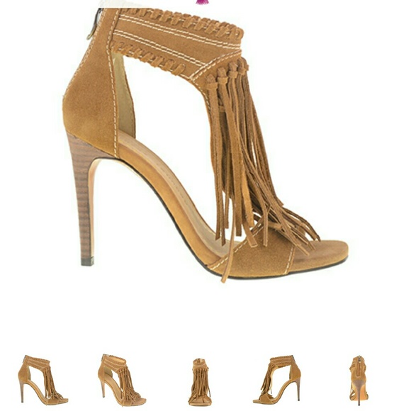 Chinese Laundry Leather Suede Fringe Heels Sz 8 - Picture 4 of 4