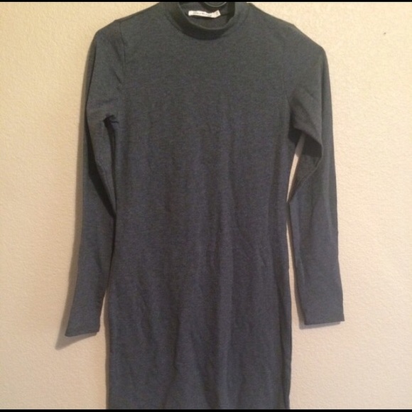 Grey Long sleeve bodycon dress