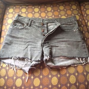 Button down cut off shorts, mid rise, size 29