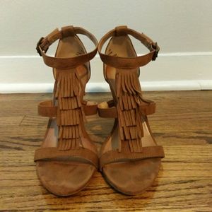 Fringed High Heel Strappy Sandals