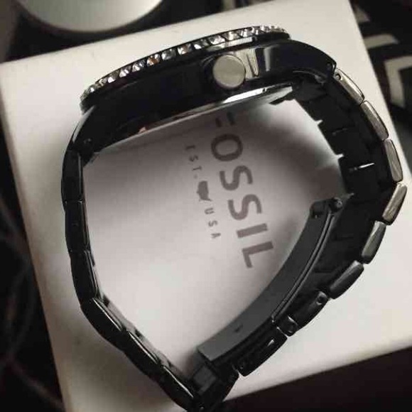 Black and rose gold fossil watch WOMENS