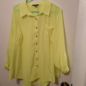 Neon yellow button down