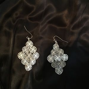 NEVER WORN silver dangle earrings
