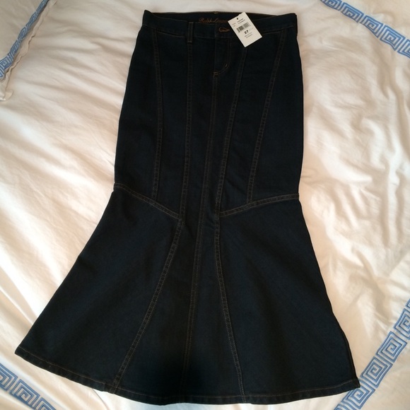 Ralph Lauren denim mermaid skirt. Size 27. NEW.