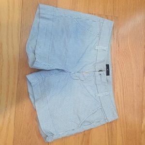 Blue and white striped shorts