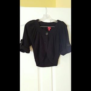 ELLE black cropped cardigan sweater shrug, S