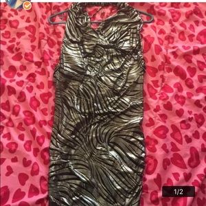 Fitted black and silver dress