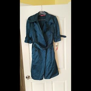 ELLE dark teal dressy coat, NWT, M